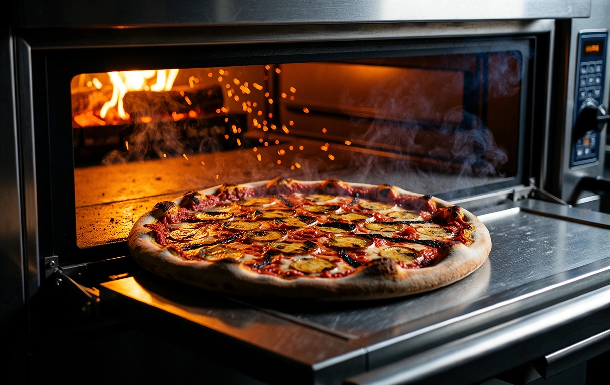 Searing heat inside our stone deck oven